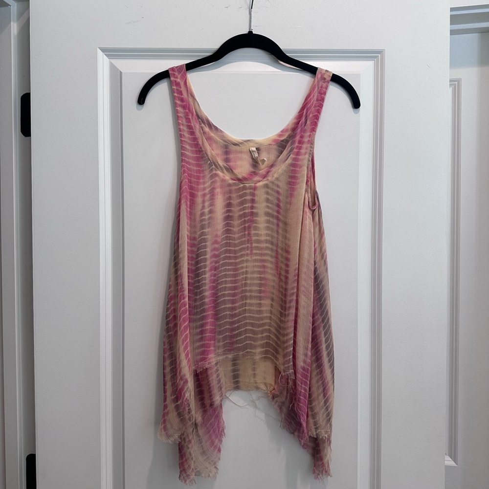 Love Sam Pink and Cream Striped Tank Top